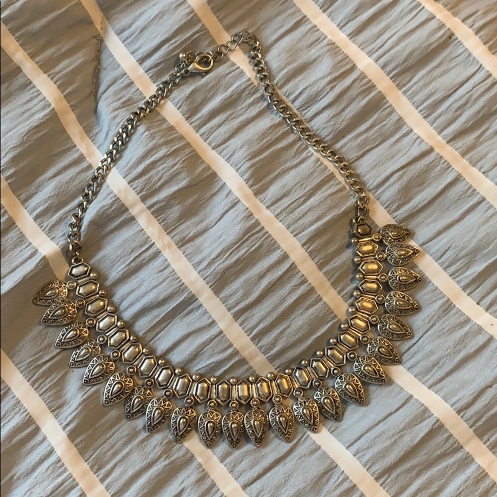 Silver statement necklace